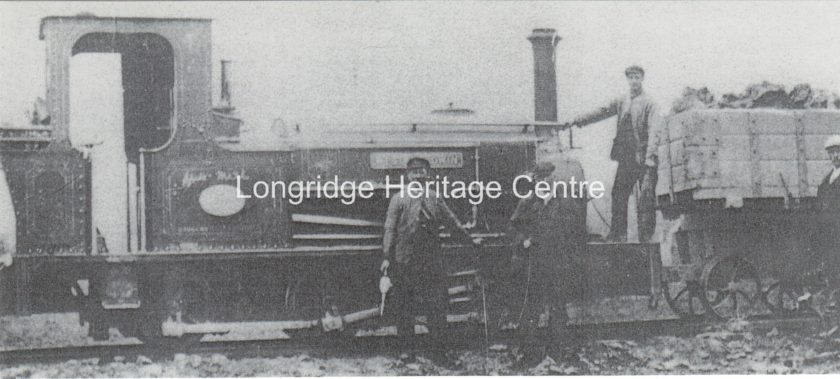 481A - Spade Mill Reservoir - Locomotive West Baldwin and foreman - 1910